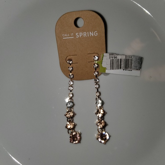 Call it Spring Dangling Rhinestone Earrings - Picture 3 of 6